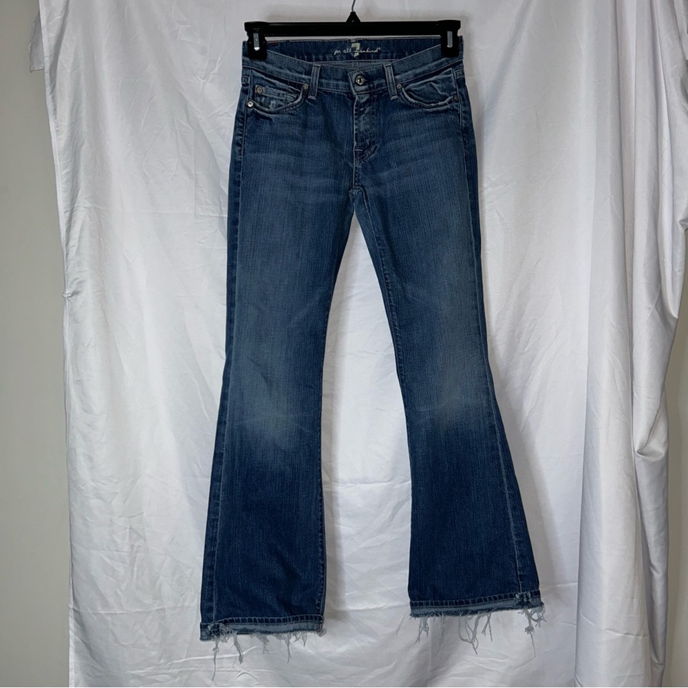 7 For All Mankind Jeans Flare u076202s-202S Lowrise Bootcut Made In USA Denim 27